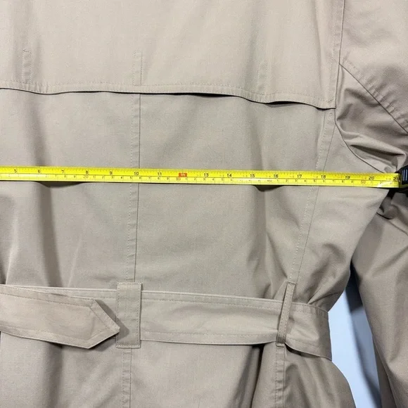 Men's Misty Harbor Size 44 Tan Double-Breasted Trench Coat - Picture 11 of 16
